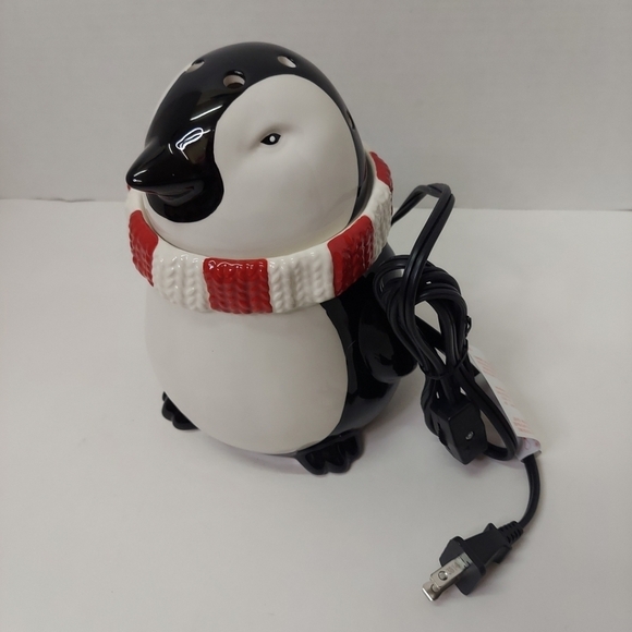 Scentsy Other - NEW Scentsy Tux Penguin Premium Size Wax Warmer Retired Winter With Bulb Ceramic